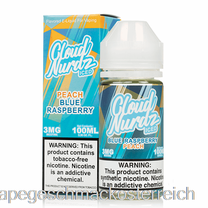 Iced Peach Blue Raspberry – Cloud Nurdz – 100 Ml, 6 Mg Vape-Geschmack